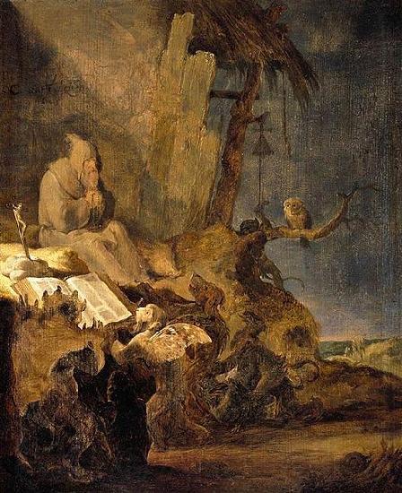 Cornelis Saftleven The Temptation of St Anthony Spain oil painting art